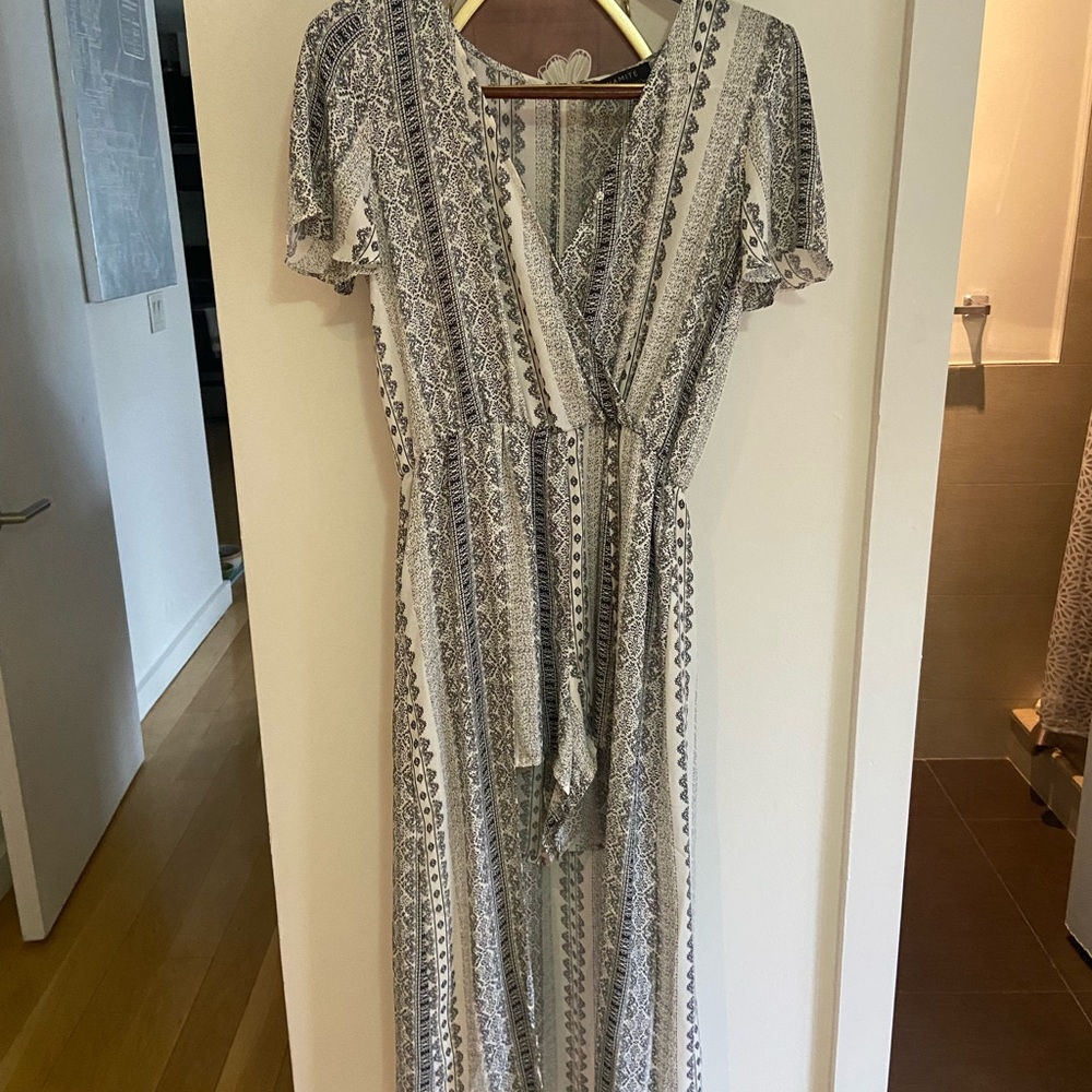 Dynamite Black and White High-Low Romper